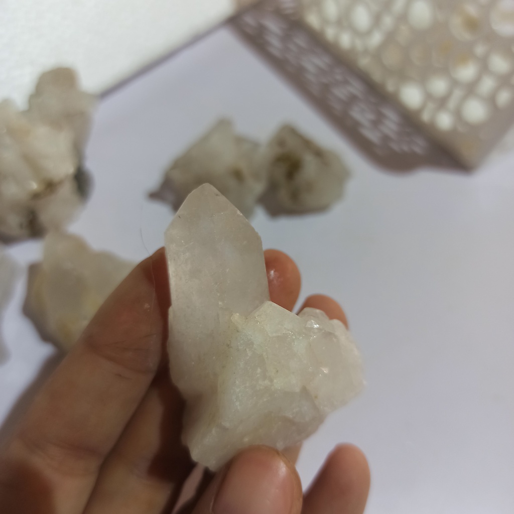 01 Cụm Tinh Thể Trắng White Quartz Mini