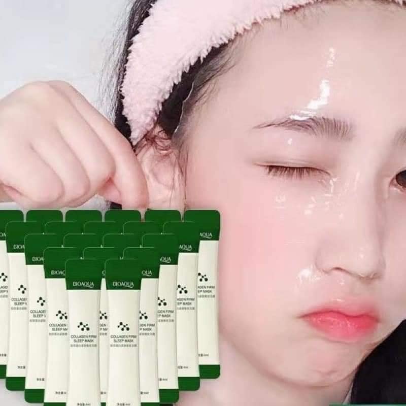 Hộp 20 gói - Mặt nạ ngủ collagen căng bóng da , nâng cơ , se khít lỗ chân lông / Tách lẻ 1 gói