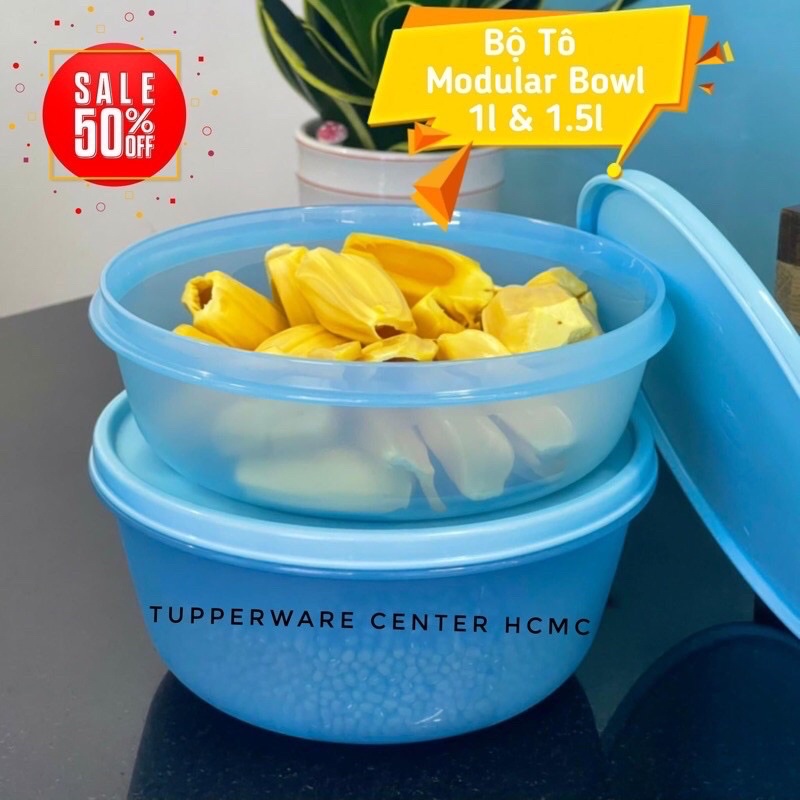 Bộ 2 Tô Modular trữ mát Tupperware 1L & 1.5L