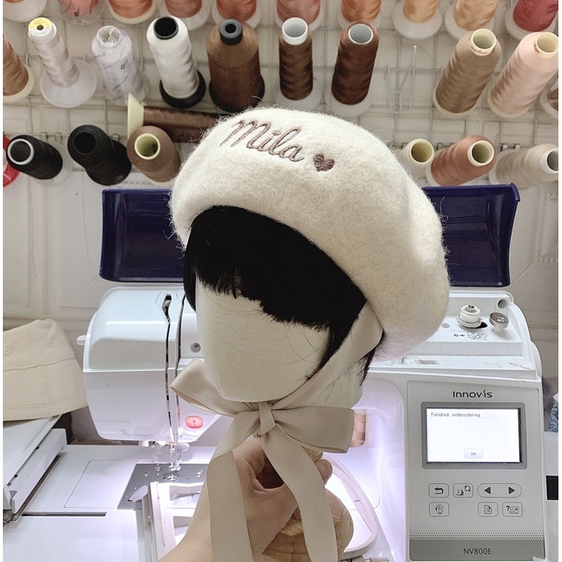 Mũ nồi dạ thêu tên cho bé size 2-6 tuổi