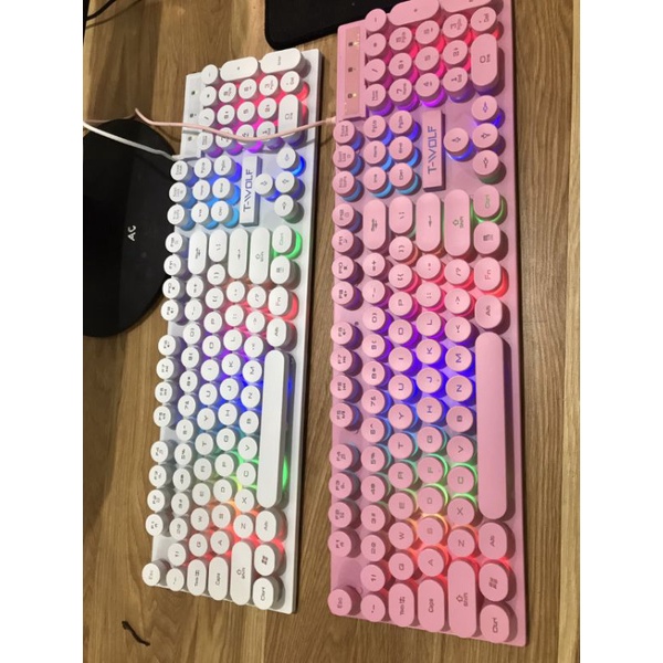 Bàn phím giả cơ led T80 plus , 7 màu led