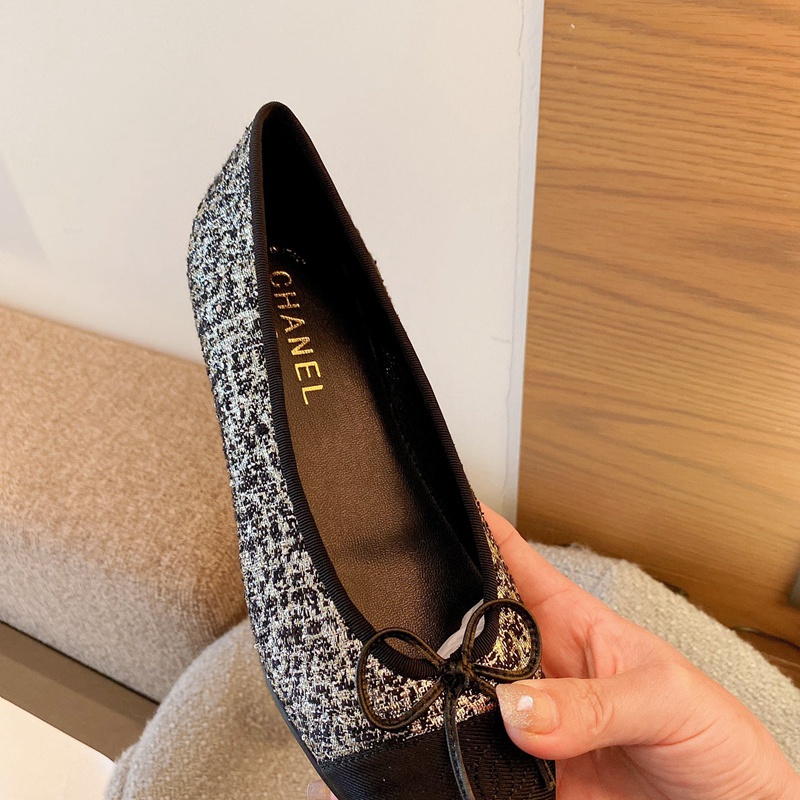 Giày Búp Bê Mũi Vuông 1.5cm Màu Sắc Tương Phản Nhẹ Nhàng Thoải Mái Chống Mài Mòn Thích Hợp Cho Nàng Tiên