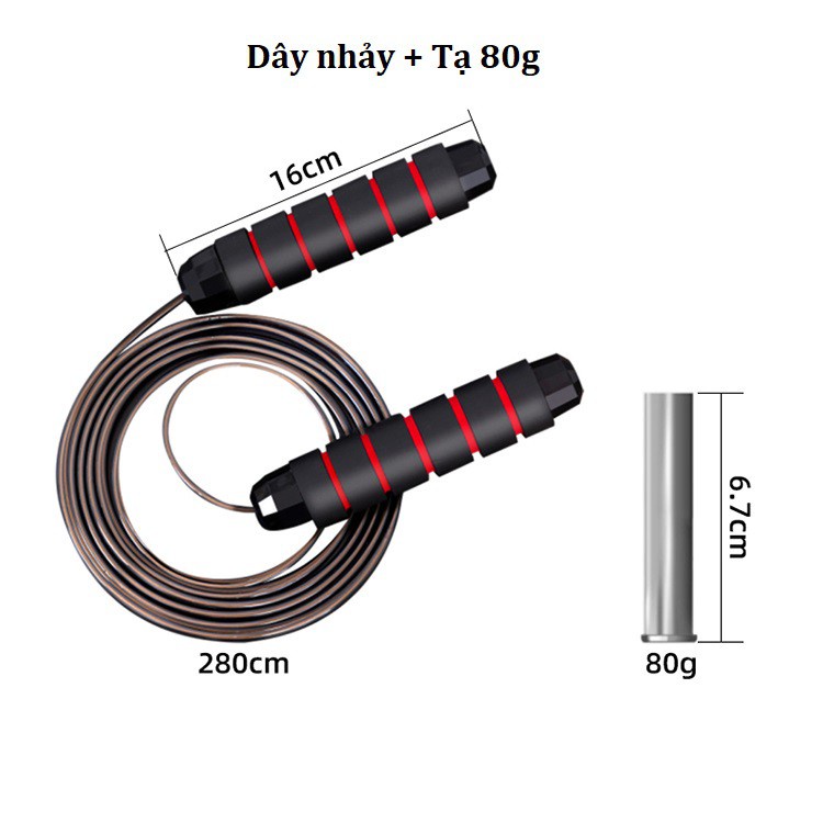 Dây nhảy Có Tạ Sắt dây lõi thép, tập giảm cân hiệu quả.ĐTBX