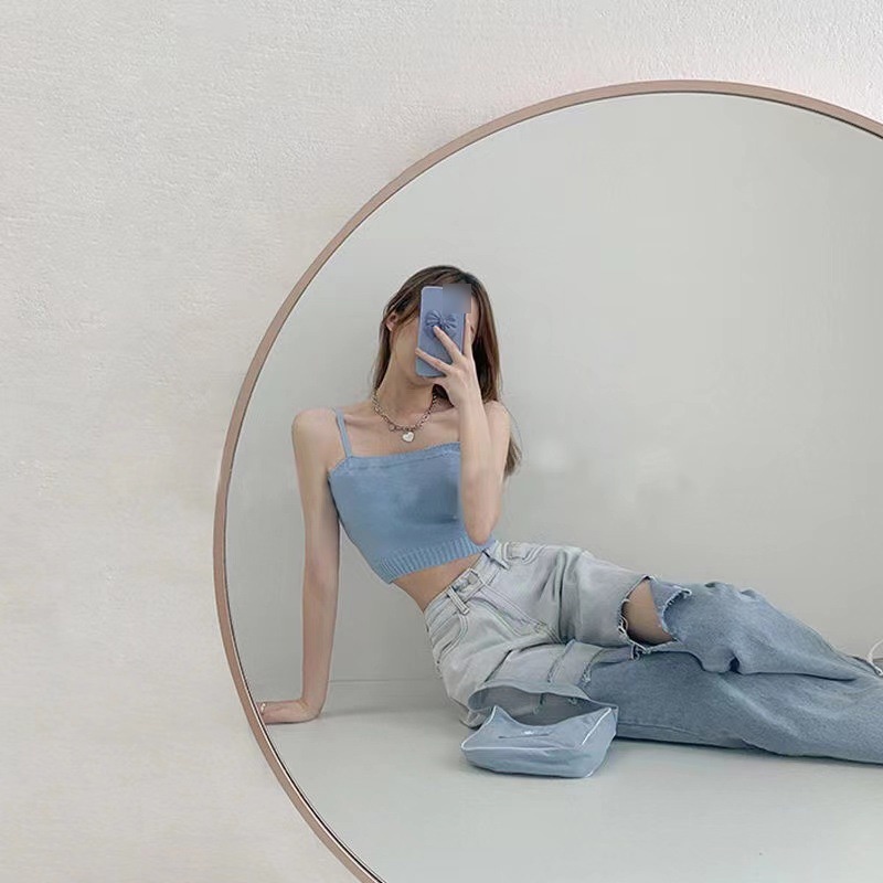 IELGYQuần Jean Lưng Cao Dáng Rộng Màu gradient Thời Trang Cho Nữ