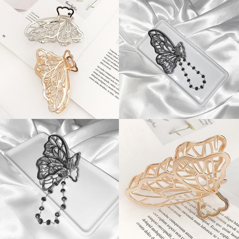 Kẹp Tóc Kim Loại Hình Bướm Màu Vàng Sang Trọng U9L3