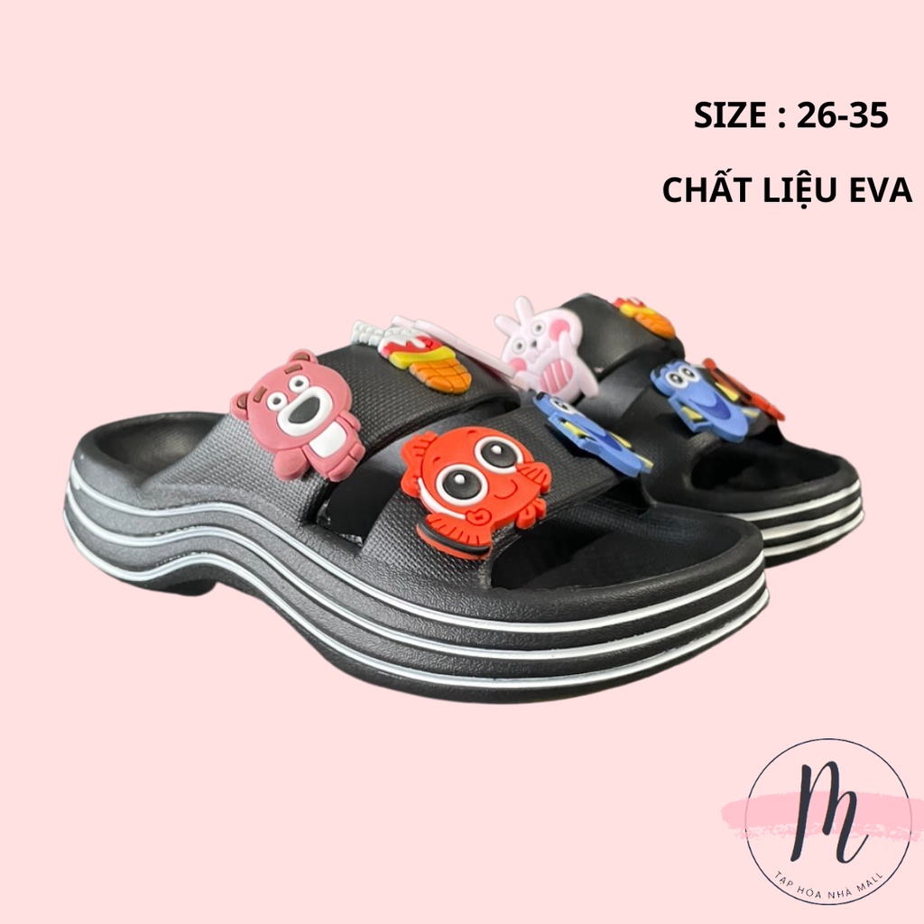 Dép bánh mì đế cong cho bé gái đủ màu kèm sticker dễ thương