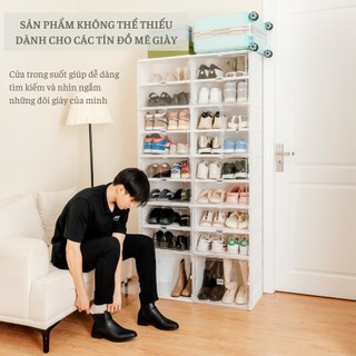 Tủ giày dép gia đình enbox thiết kế gấp gọn lưu trữ 36 đôi giày dép