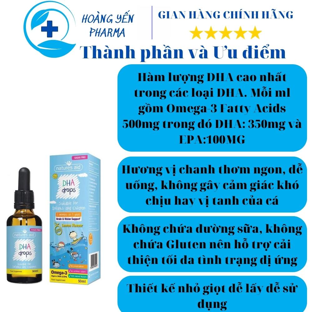 DHA  Natures Aid DHA Drops Anh 50ml dạng giọt chứa omega-3 giúp bé phát triển trí tuệ từ 3 tháng tuổi-Hoàng Yến Pharma #2