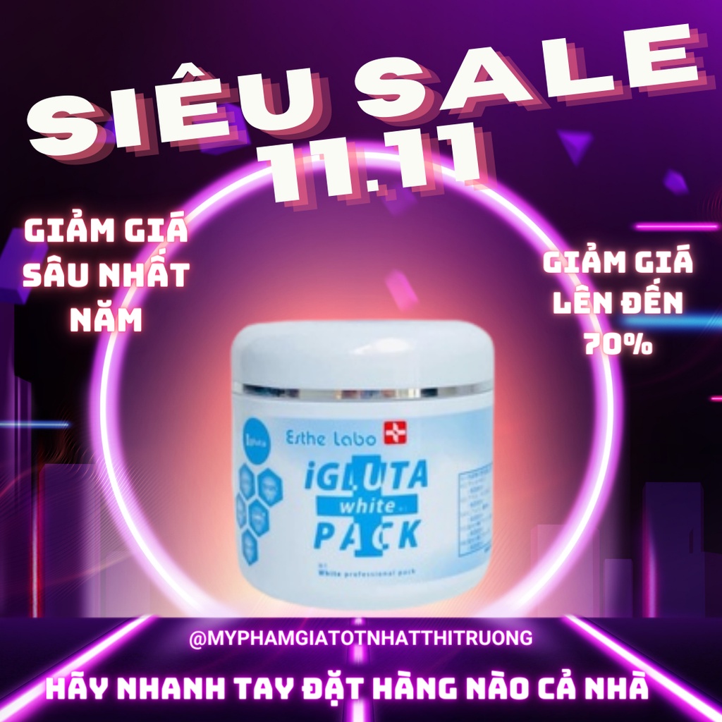 Mặt Nạ Ủ Trắng Igluta White Pack Mặt Nạ Ủ Trắng Bạch Tạng Nhật Bản Hộp 500g