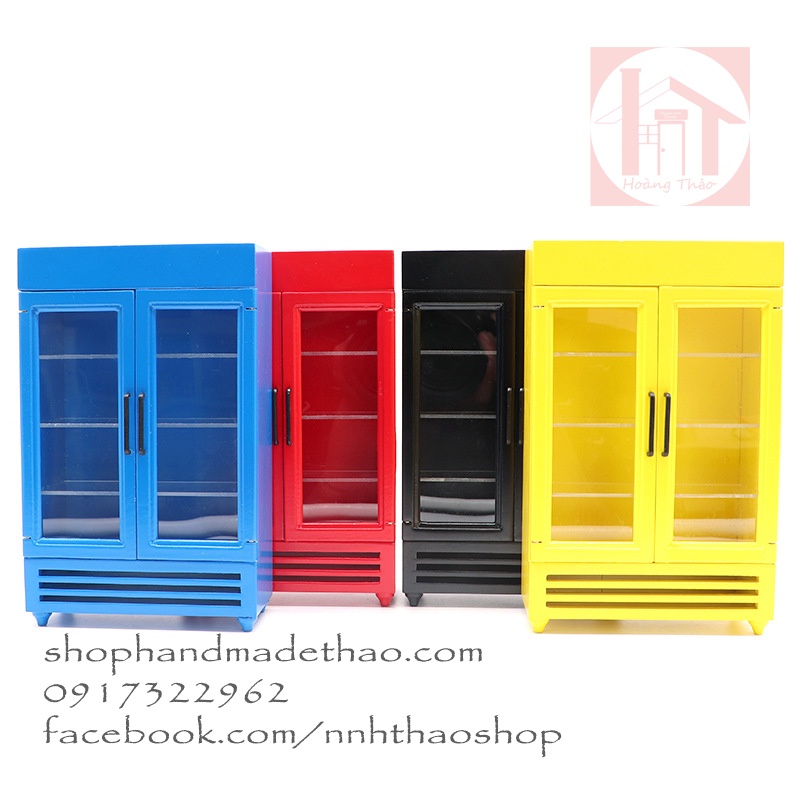 Miniature trang trí mô hình/ dollhouse_Tủ lạnh 2 cửa (tỷ lệ 1/12)