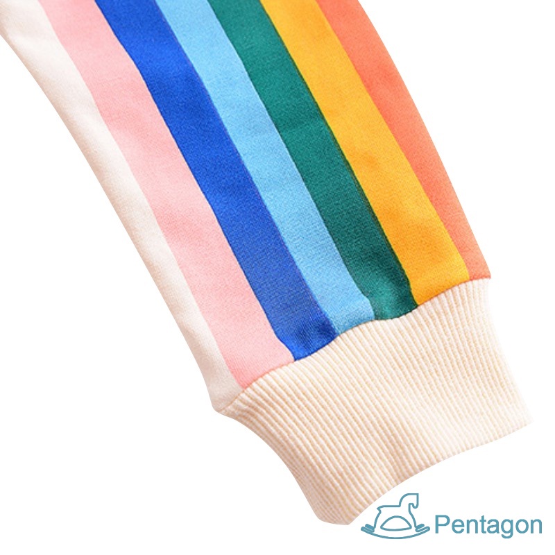 Áo Thun Tay Dài In Họa Tiết Cầu Vồng Hoạt Hình Dành Cho Bé Gái