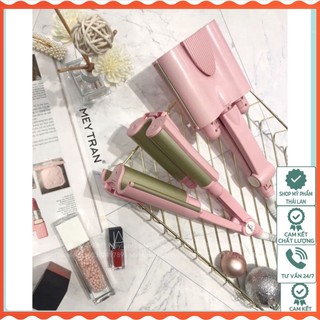 Máy làm xoăn tóc 3 trục tạo lượn sóng - bấm dập uốn gợn sóng nước - 3 cỡ lọn to nhỏ phong cách hàn quốc