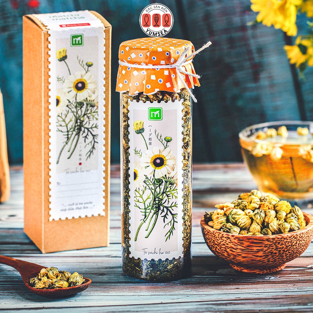 Trà sencha hoa cúc L'angfarm, 82g, hộp, mẫu stamp