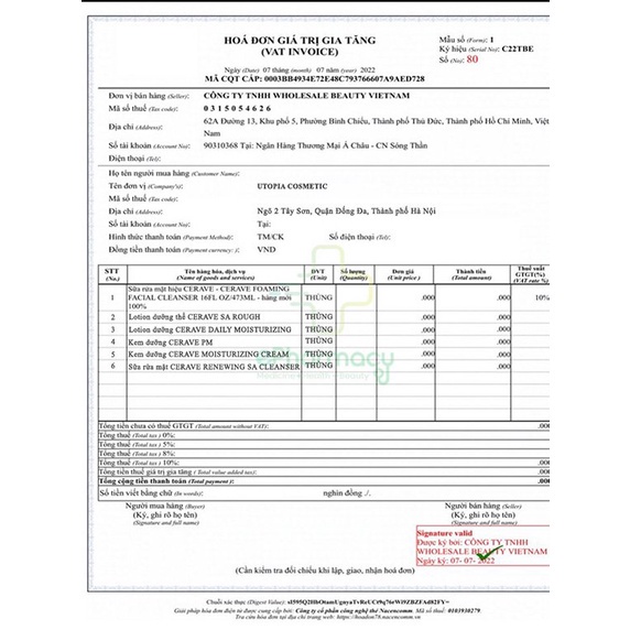 Bill Pháp/Mỹ Sẵn Sữa rửa mặt Cerave Renewing SA Cleanser 236ml và 473ml