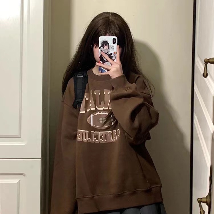 Aphrod Áo hoodie Cổ Tròn Bằng Len Thương Hiệu Mạ Sáng Chất Lượng Cao Cho Nữ