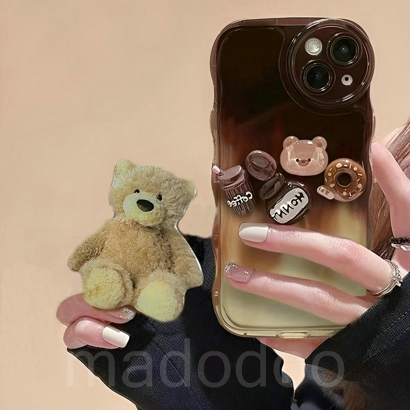 VIVO V27 V27E Y36 Y02 Y22 Y22S Y35 5G Y76 Y16 Y21 Y33S Y21S Y21T Y33T Y21A Y20 Y20i Y20S Y12A Y12S 2021 Y15S Y15A 2021 Y01 Y50 Y30 Y30i Y17 Y12 Y15 2020 Y3S U10 Y19 Y95 Y93 Y91 Y91i Y91C Y81 Y71 V23 V25 V25E V23E V5 V5S V9 Pro Bear Stand Phone Case BW 01