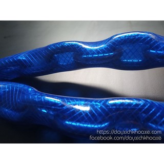 Dây Xích Khóa Xe Aurae - DX1B (Xích 8 ly - Nhựa dày 3mm - Màu Xanh - 82cm)