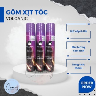 Gôm Xịt Tóc VOLCANIC, Keo Xịt Tóc Giúp Giữ Nếp 8-10 Tiếng, Mùi Thơm Nhẹ