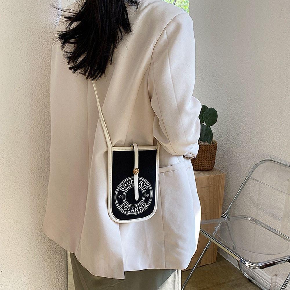 Túi Canvas Đeo Chéo Nhỏ In Họa Tiết Dễ Thương Đựng Điện Thoại Dành Cho Nữ