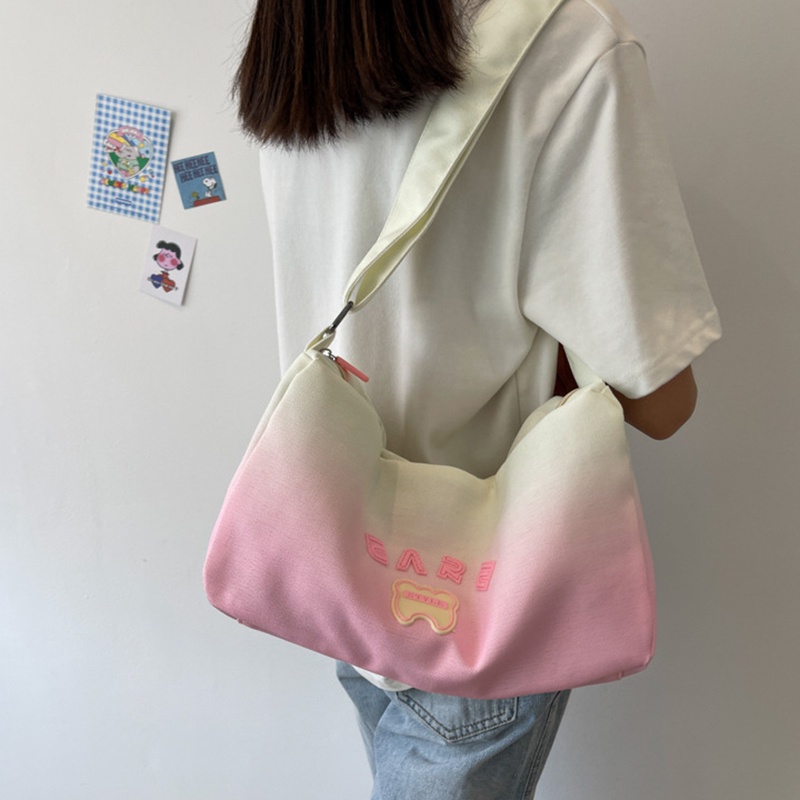 Ielgy Túi Đeo Chéo Màu gradient Phong Cách preppy Thời Trang Cho Nữ