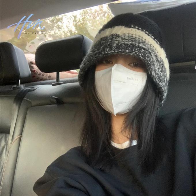 Ins Blogger Mũ Len Dệt Kim Phong Cách Retro Niche Phiên Bản Lớn Mùa Thu Đông Cho Nữ