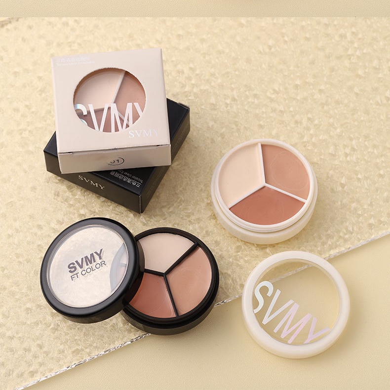 Bảng Kem Che Khuyết Điểm 3 Màu Sắc Lâu Trôi Màu Xanh Lá Tự Nhiên SVMY