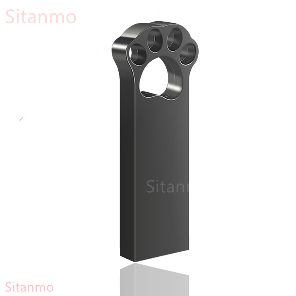 Usb 128GB 64GB 4GB 1GB 8GB 16GB 32GB Hình Chân Mèo Bằng Kim Loại Màu Bạc Chống Thấm Nước USB 2.0 Dung Lượng Thật 1TB 2TB