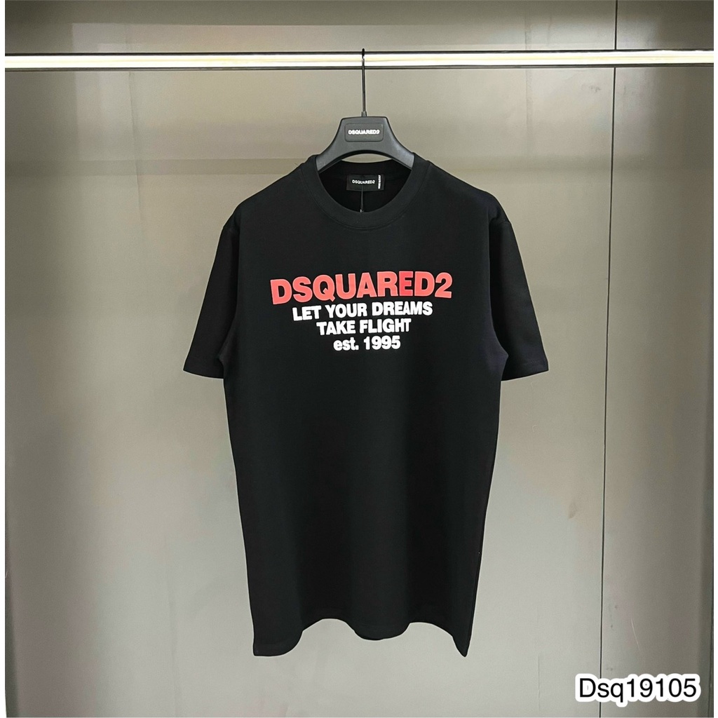 Áo Thun Nam In Chữ Đỏ DSQ Đơn Giản Chất Mát Mịn - Áo Phông Nam Chữ In DSQ Siêu Hot
