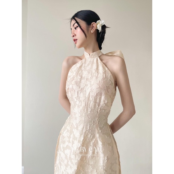 Áo Dài Tết Váy Đầm Tiểu Thư, Đầm Trắng Bèo Tay Hở Lưng Xếp Ly Nữ Tính Phối Bèo Điệu Đà Nữ Tính Cho Phái Nữ.