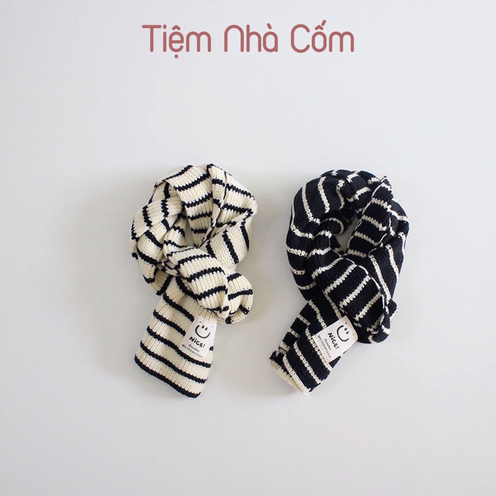 Khăn len kẻ sọc Smile cho bé trai, bé gái - Tiệm nhà Cốm