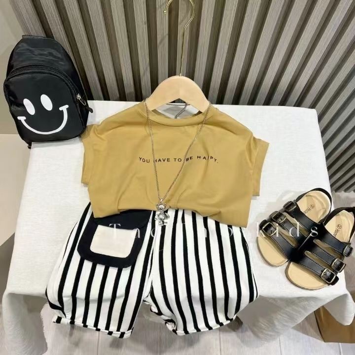 Áo Thun Tay Ngắn Cổ Tròn In Chữ Thoải Mái Thời Trang Mùa Hè Cho Bé Trai Và Gái