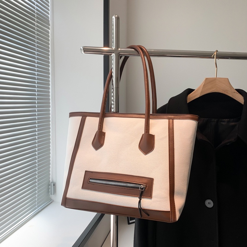 Túi Đeo Vai Vải canvas Cỡ Lớn Thiết Kế Đơn Giản Cá Tính Cho Nữ