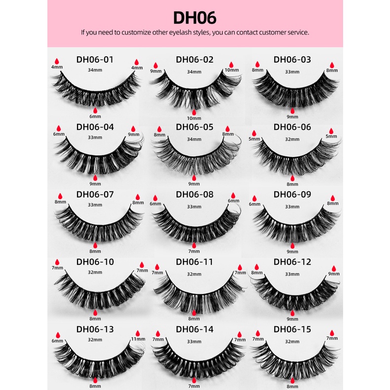 Set 10 Cặp Lông Mi Giả Cong Dày Tự Nhiên 3D