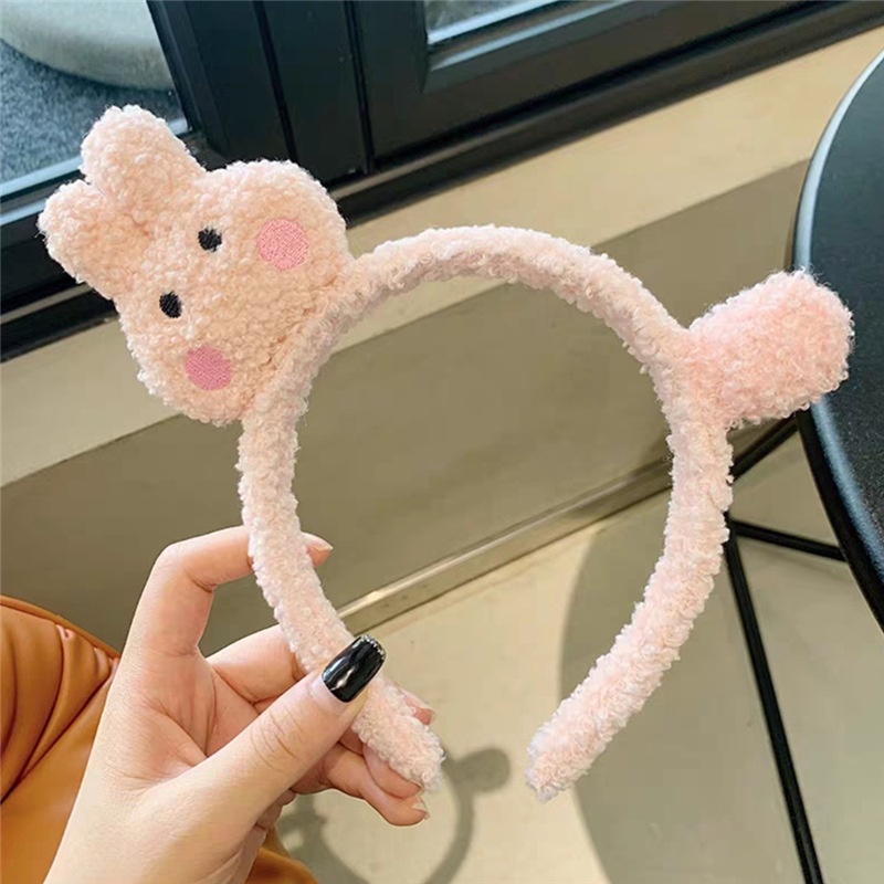 Băng Đô Cài Tóc Hình Thỏ / Mèo Đen Nhồi Bông Phong Cách Hàn Quốc Dễ Thương Dành Cho Bạn Gái