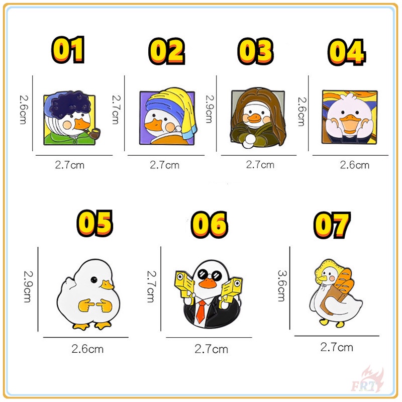 ★ Ghim Cài Áo Hình Vịt Nghệ Thuật Vui Nhộn ★ 1 Huy Hiệu Gài Áo Hình Tranh Van Gogh