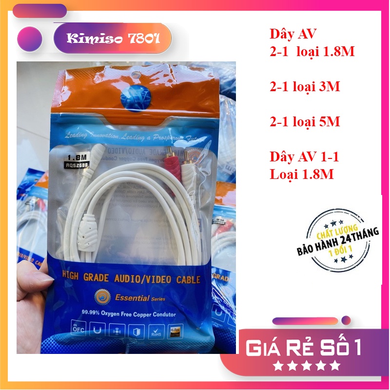 Dây AV Kết Nối Âm Thanh Từ Tivi Máy Tính Sang Loa Kéo, Dàn Âm Thanh Cao Cấp Các Loại 1.8M 3M 5M 2 đầu ra 1