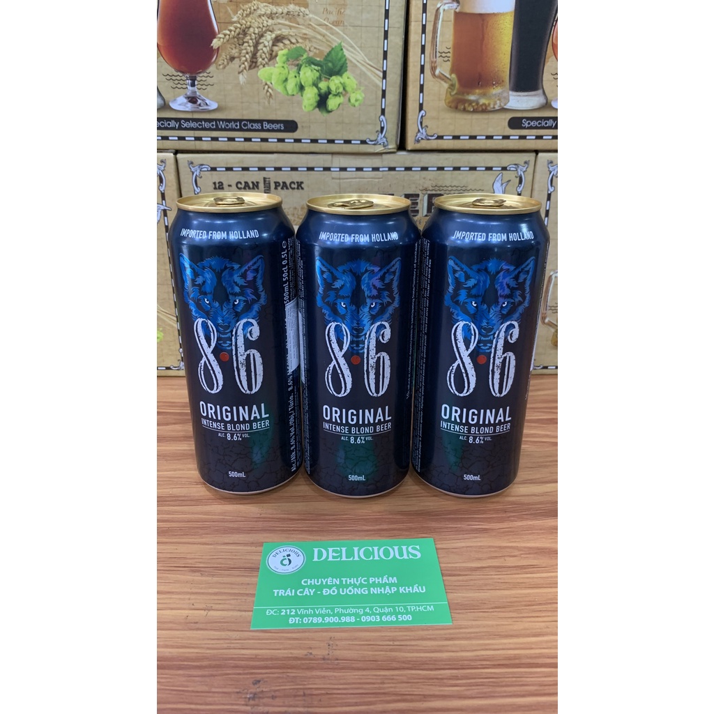 BIA SÓI 8.6 HÀ LAN - 1 THÙNG 12 LON 500ML