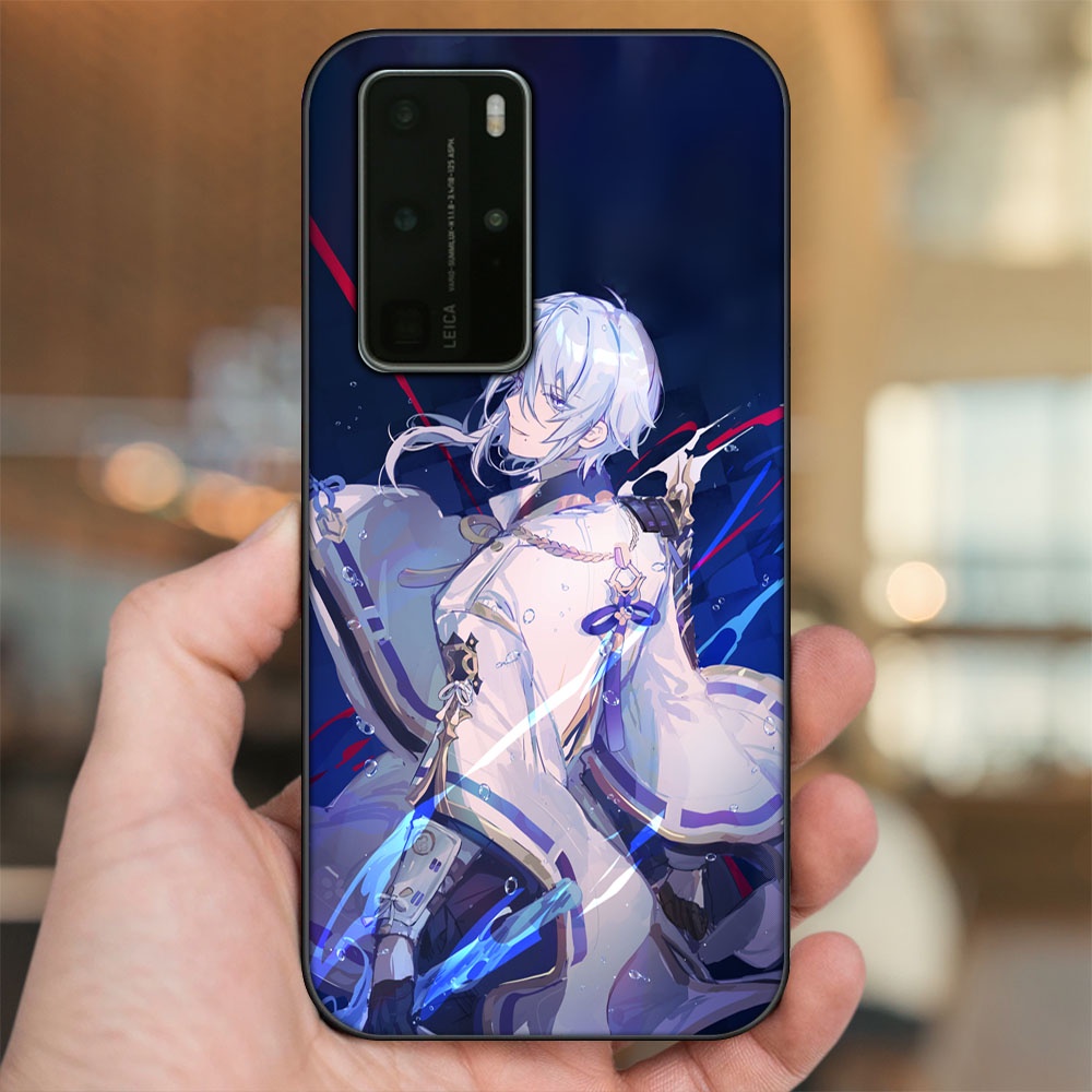 Ốp lưng Huawei P40 Pro viền đen in hình Kamisato Ayato Genshin Impact