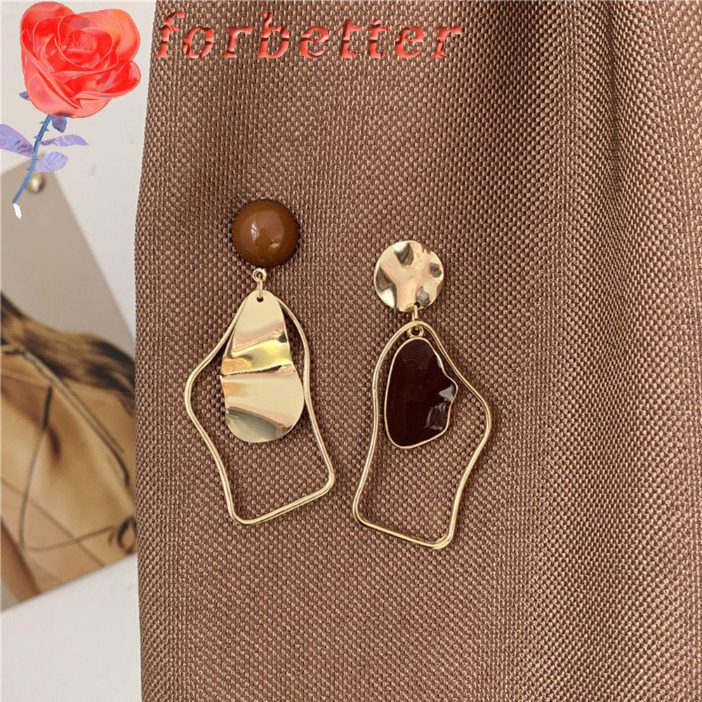 Hoa tai kim loại dáng dài thiết kế độc đáo phong cách thời trang cho nữ