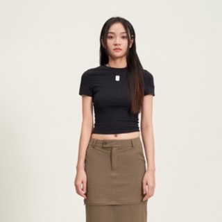 BASIC TOP - Áo basic cổ tròn dáng ôm thêu Whitelies - Whitelies Shop