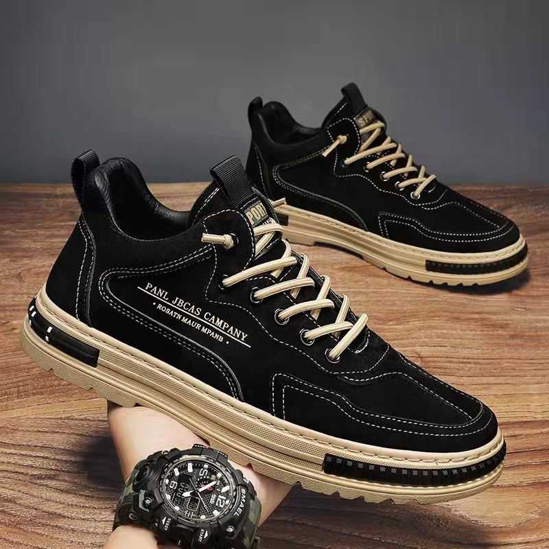 Giày Sneakers thể thao nam chất liệu da cao cấp RIUOH, phong cách năng động, đế cao su đúc êm ái