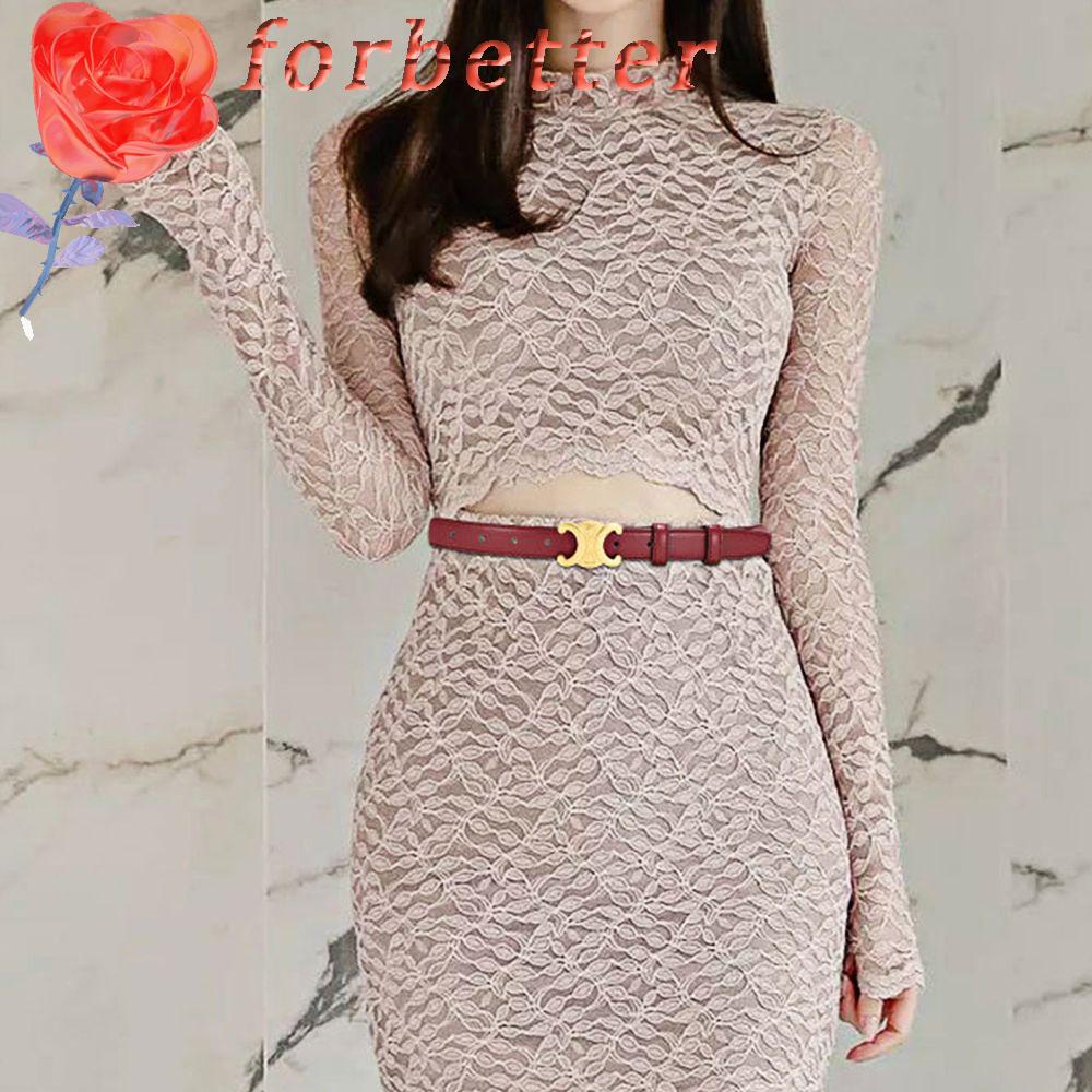 Thắt Lưng Da PU Hai Khóa Tròn Bằng Hợp Kim Màu Trơn Phong Cách Punk Cá Tính Cho Nữ