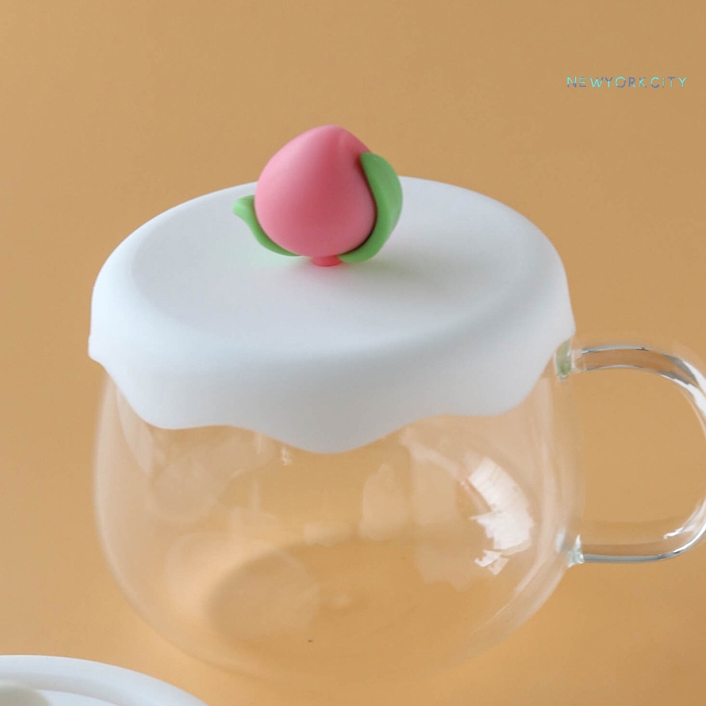 Nắp Đậy Cốc Trà / Cà Phê Bằng Silicon Bền In Họa Tiết Hoạt Hình Cho Văn Phòng