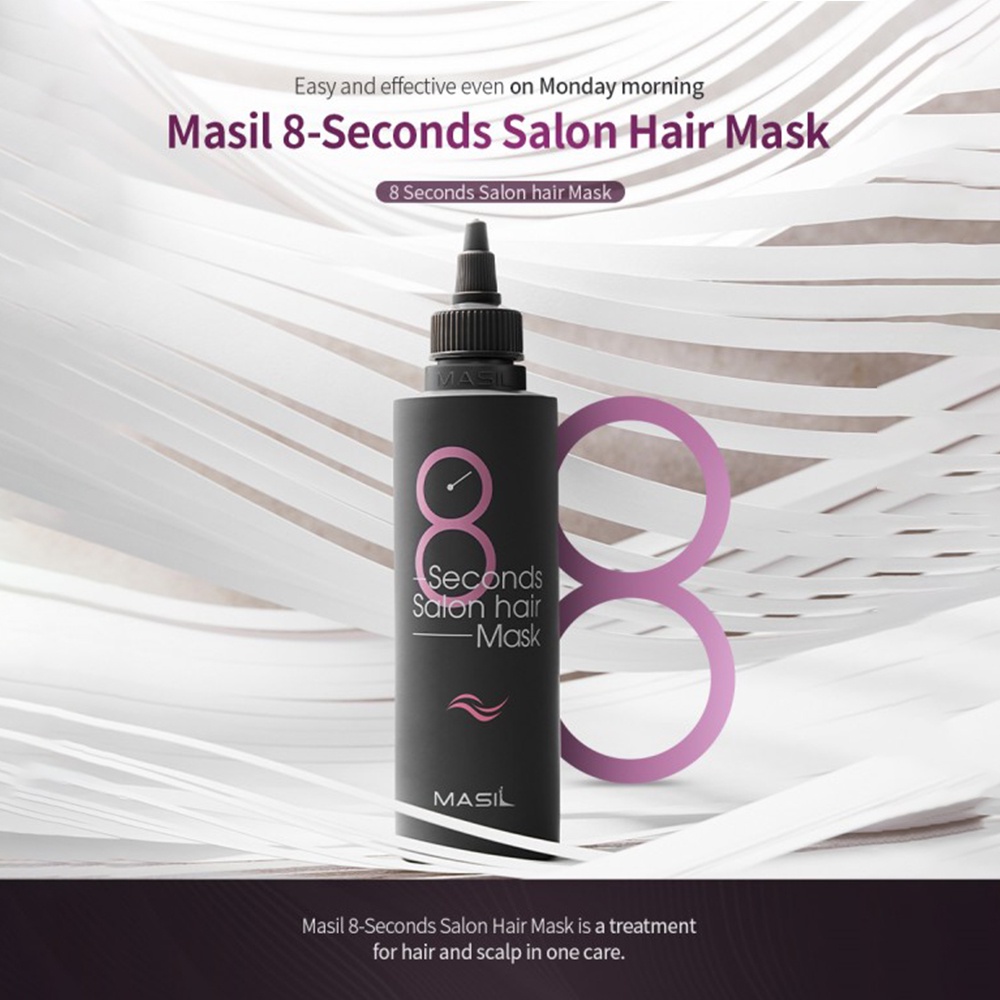 Chăm Sóc Tóc100ML, MẶT NẠ Ủ TÓC MASIL 8 Seconds Liquid Hair Mask, Dưỡng Tóc Bóng Mượt
