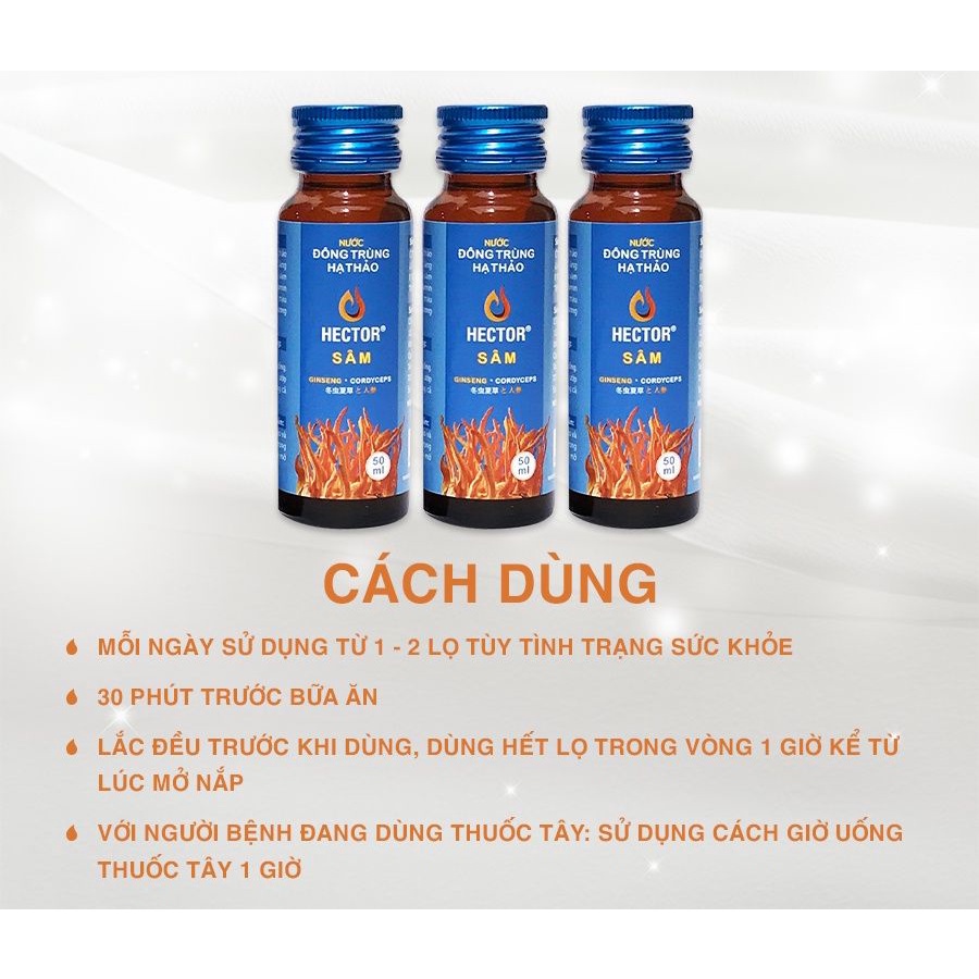 Nước Đông Trùng Hạ Thảo Hỗ Trợ Sức Khỏe Hector Sâm - chai 50 ml