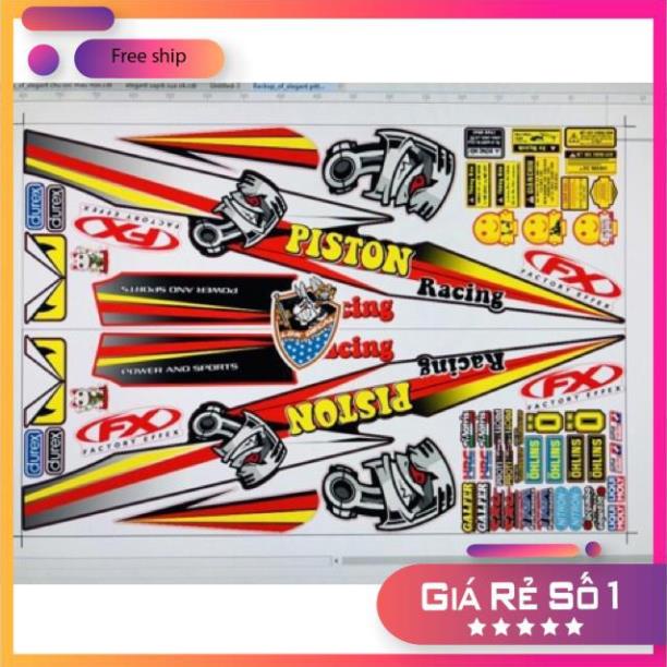 FREE SHIP + QUÀ TẶNG Tem rời xe Elegant pittong đỏ đen