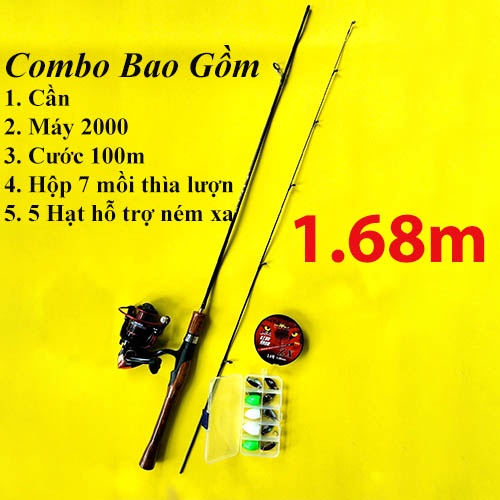 Combo cần câu cá UL Máy Đứng giá rẻ chuyên câu mương, câu lure