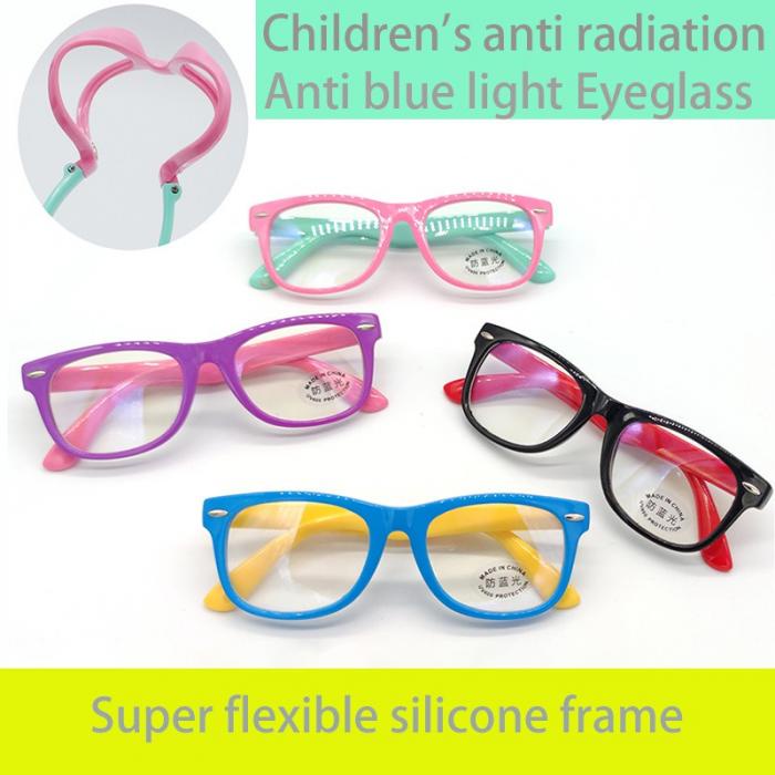 Mắt Kính Gọng Silicone Chống Ánh Sáng Xanh Không Độc Hại Chống Bức Xạ Cho Bé