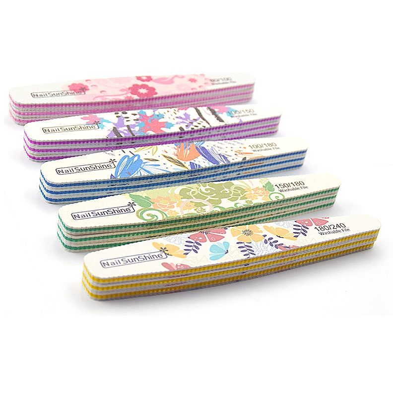 Giấy Nhám Đánh Bóng Móng Tay Màu Trắng Sữa Chống Nước In Hoa Phong Cách Hàn Quốc