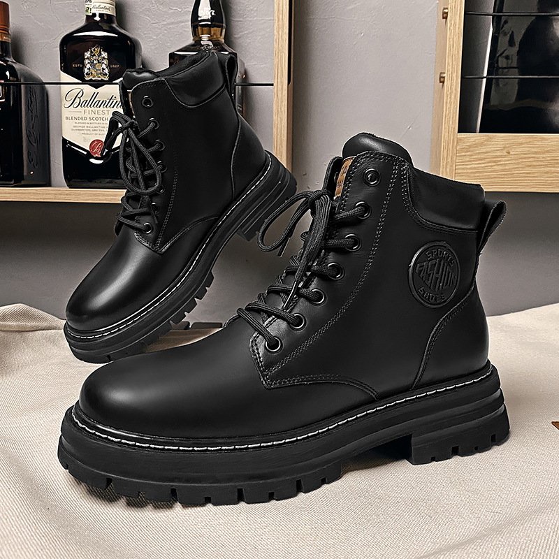 Giày boots da nam MĐ G1108 da lộn cổ cao